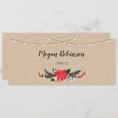 Invitation Rustique Mariage de Noël d'hiver (Devant / Derrière)