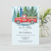 Invitation Rustique Mariage d'hiver Camion Brunch et Bubbly (Debout devant)