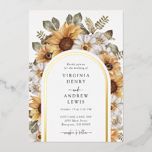 Invitation Rustique Mariage Foil (Recto)