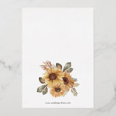 Invitation Rustique Mariage Foil (Verso)