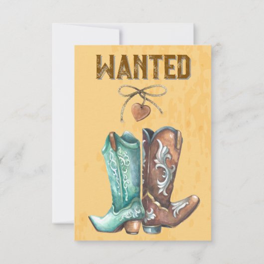 Invitation Rustique Mariage occidental 🤠 Charme de pays (Dos)