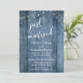 Invitation Rustique Mariage Réussi Bois Bleu & Lumières (Debout devant)