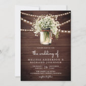Invitation Rustique Mariage Tout en Un Pot Mason à Baby's Bre (Devant)