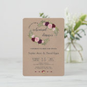 Invitation Rustique Marsala Floral Craft Dîner de répétition  (Debout devant)