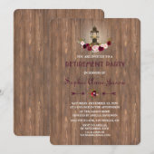 Invitation Rustique Marsala Wood Vieux Fête des mariées (Devant / Derrière)