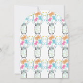 Invitation Rustique Mason Jar Coral rose Aqua Floral Graduati (Dos)