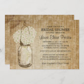 Invitation Rustique Mason Jar et Hydrangeas (Devant / Derrière)