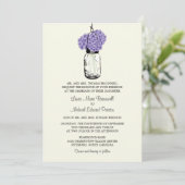 Invitation Rustique Mason Jar et Mariage Hydrangeas (Debout devant)