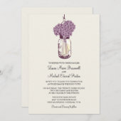 Invitation Rustique Mason Jar Hydrangeas Mariage (Devant / Derrière)