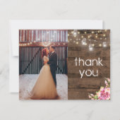 Invitation Rustique Mason Jar illumine le Merci photo floral (Devant)