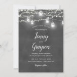 Invitation Rustique Mason Jar Lights Chalkboard Mariage<br><div class="desc">Plus Jolie invitation de mariage rustique dans le Little Bayleigh Store!</div>