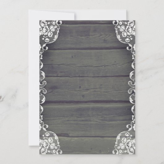 Invitation Rustique Mason Jar Lights Mariage en bois et dente (Dos)