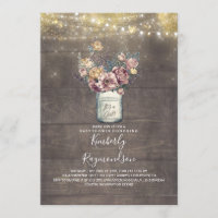 Rustique Mason Jar Mauve et Baby shower d'or