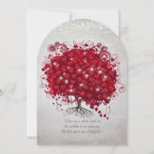 Invitation Rustique Mason Jar Red Tree Brown Mariage de tronc (Dos)