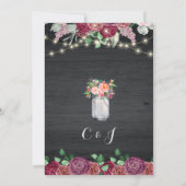 Invitation Rustique Mason Jar String éclat Mariage Bourgogne (Dos)