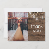 Invitation Rustique Mason Jar String Lumières Merci photo (Devant)