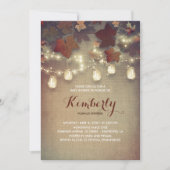 Invitation Rustique Mason Jars Lumières Baby shower d'automne (Devant)