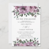 Invitation Rustique Mauve Plum violet Floral (Devant)