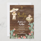 Invitation Rustique Mexicaine Gold Charro Garçon fille Twin B (Devant)