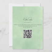 Invitation Rustique Misty Mountains Pine Trees QR Code Mariag (Dos)