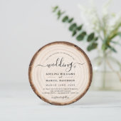 Invitation Rustique Moderne Bois Naturel Élégant Mariage de g (Debout devant)