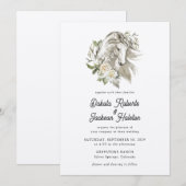 Invitation Rustique moderne Cheval de pays Mariage Floral I (Devant / Derrière)