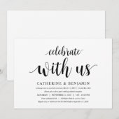 Invitation Rustique Moderne, Écriture Noire, Mariage Intime (Devant / Derrière)