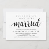 Invitation Rustique moderne, Écriture noire, Partie d'engagem (Devant)