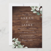 Invitation Rustique moderne Mariage feuille verte (Devant)