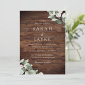 Invitation Rustique moderne Mariage feuille verte (Debout devant)