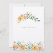 Invitation Rustique moderne orange jaune aquarelle Floral (Dos)