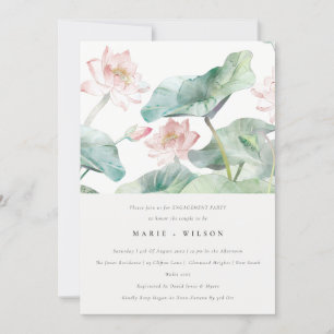 Invitation Rustique moderne Pastel Blush Nénuphar Fiançailles