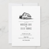 Invitation Rustique moderne Pays Blanc Mariage de la grange (Devant)