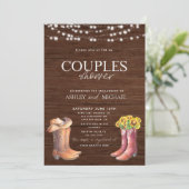 Invitation Rustique moderne Pays Couples Photo Douche (Debout devant)