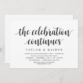Invitation Rustique moderne, Script noir, Elopement Mariage (Devant / Derrière)
