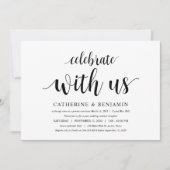 Invitation Rustique moderne, Script noir, Elopement Mariage (Devant)