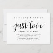 Invitation Rustique moderne, Script noir, Elopement Mariage (Devant)