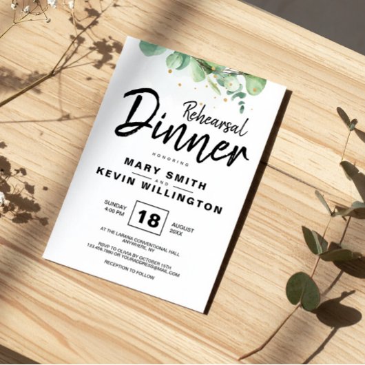 Invitation Rustique Moderne Simple Boho Dîner de répétition M