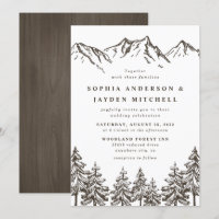Rustique Mountain Elegant Mariage d'aquarelle pin