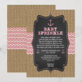 Invitation Rustique Nautique saupoudrage bébé pour baby showe (Devant / Derrière)