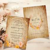 Invitation Rustique Neutral Boho Floral Fleur sauvage Mariage