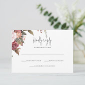 Invitation Rustique Neutre Boho Floral RSVP (Debout devant)