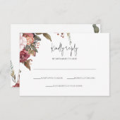 Invitation Rustique Neutre Boho Floral RSVP (Devant / Derrière)