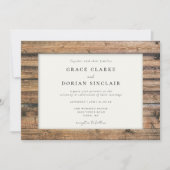 Invitation Rustique Neutre Boho Grange Bois Cadre photo Maria (Devant)