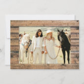 Invitation Rustique Neutre Boho Grange Bois Cadre photo Maria (Dos)