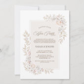 Invitation Rustique Neutre Floral Mariage après la fête (Devant)