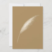 Invitation Rustique Neutre Terre Boho Pampas Mariage herbe (Dos)
