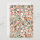 Invitation Rustique Neutre Tons Terre Floral Boho Mariage (Dos)