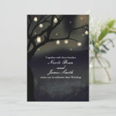 Invitation Rustique Night Tree & Mason Jar Lumières Mariage (Debout devant)