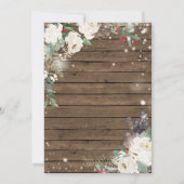 Invitation Rustique Noël Floral neige en Fête des mariées d'a (Dos)